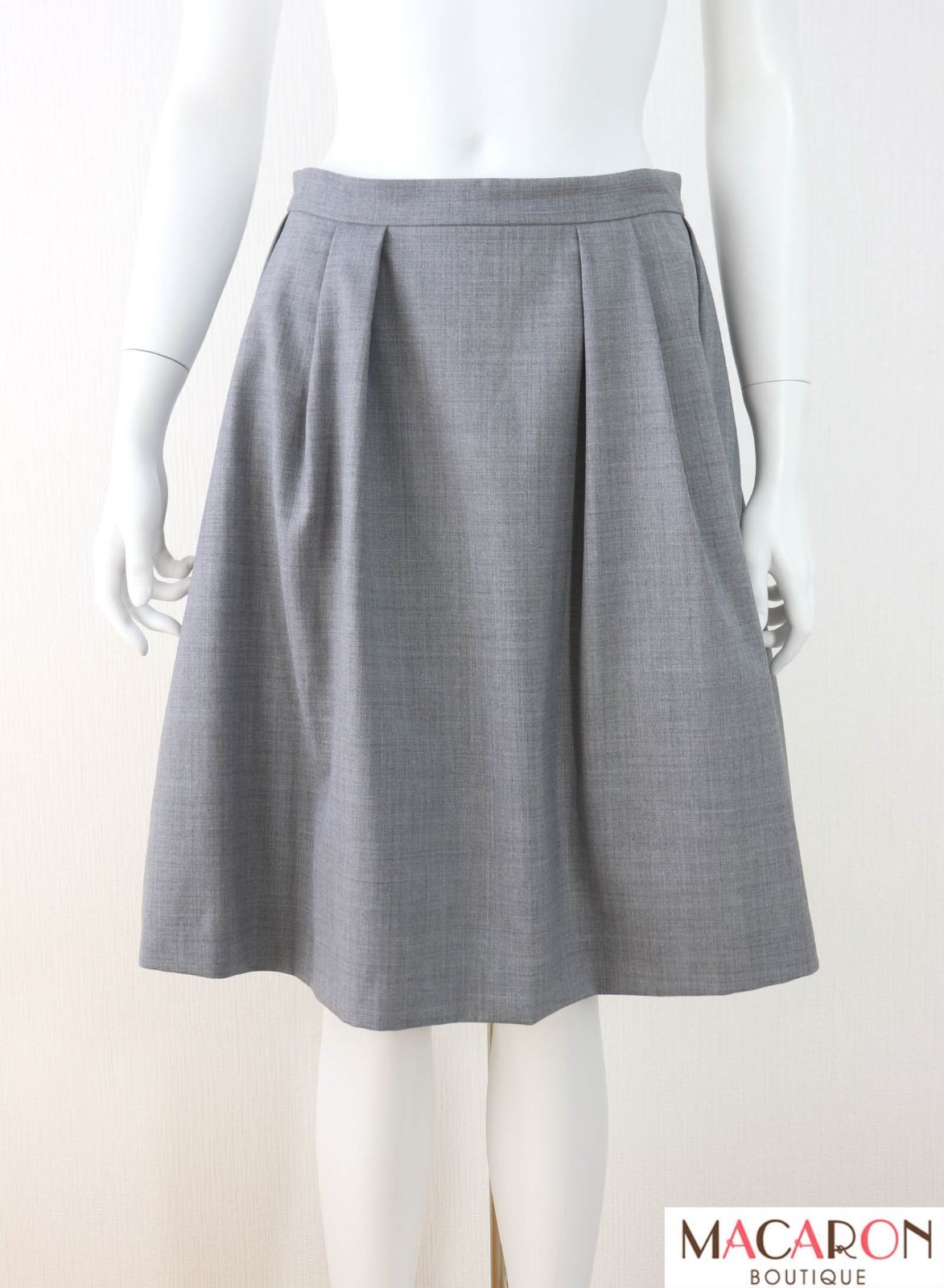 FOXEY☆フォクシー 中綿入りタックフレアスカート 39445 グレー - メルカリ 