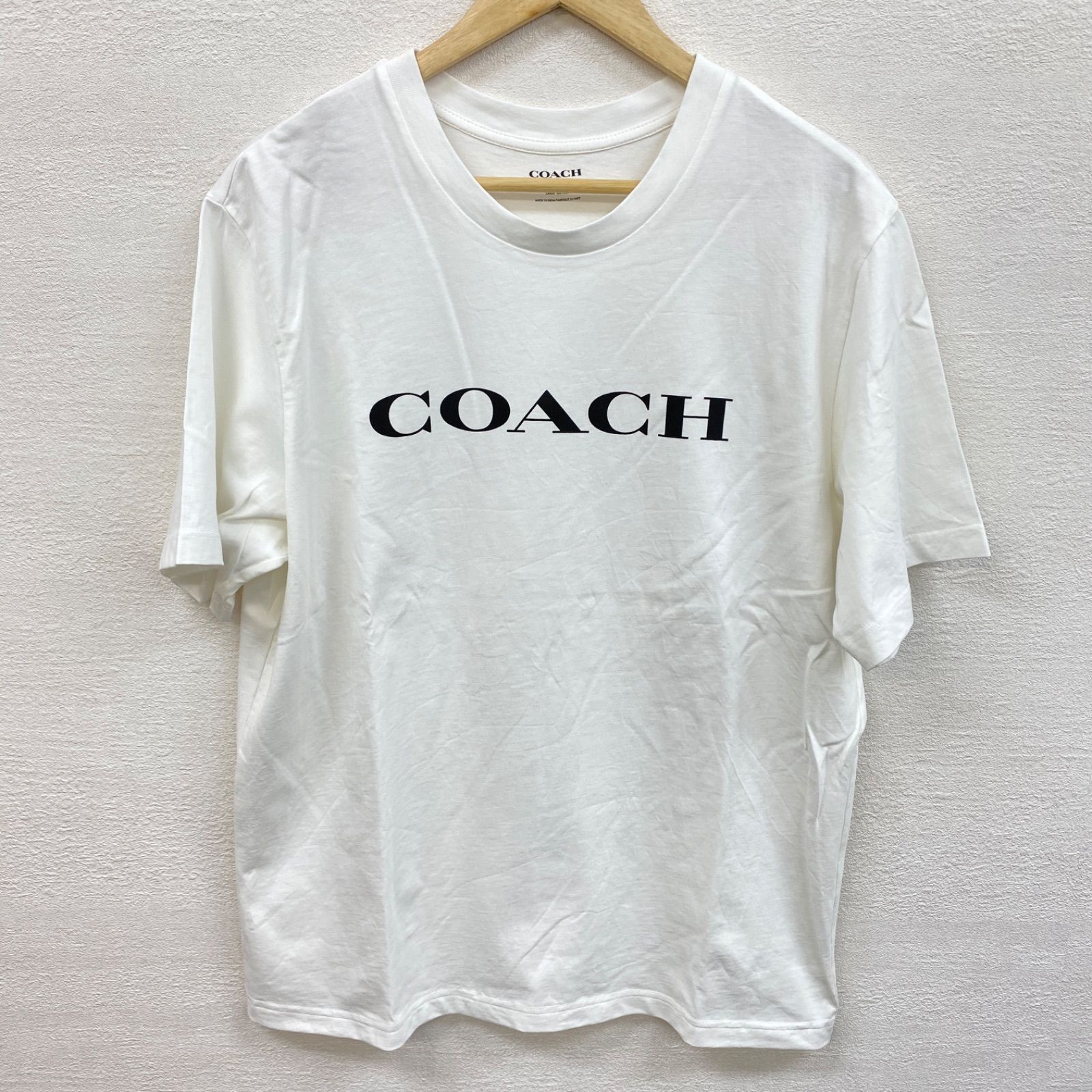 coach コーチ 半袖Tシャツ ホワイト シンプル ロゴTシャツ メンズ 