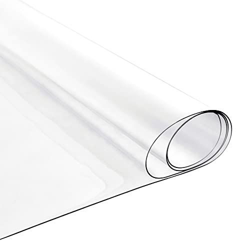 60x150cm_透明 厚さ1.0mm Deconovo テーブルクロス 透明 PVC製 長方形 1.0mm (60cmx150cm） ビニールクロス 厚手 撥水加工 耐久 汚れ防止 滑り止め 手入れ簡単