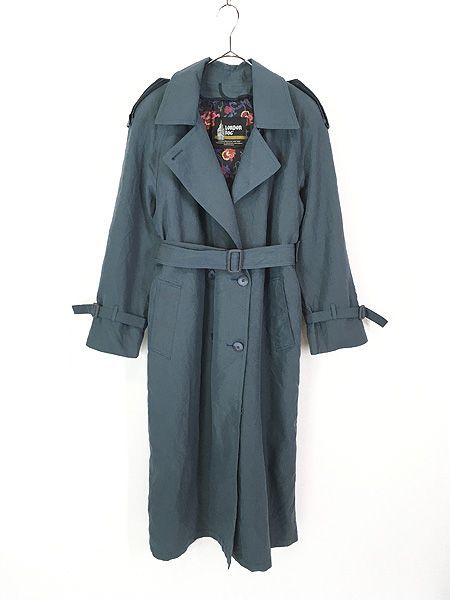 レディース 古着 80s USA製 LONDONFOG 裏地 花柄 トレンチ コート M位 