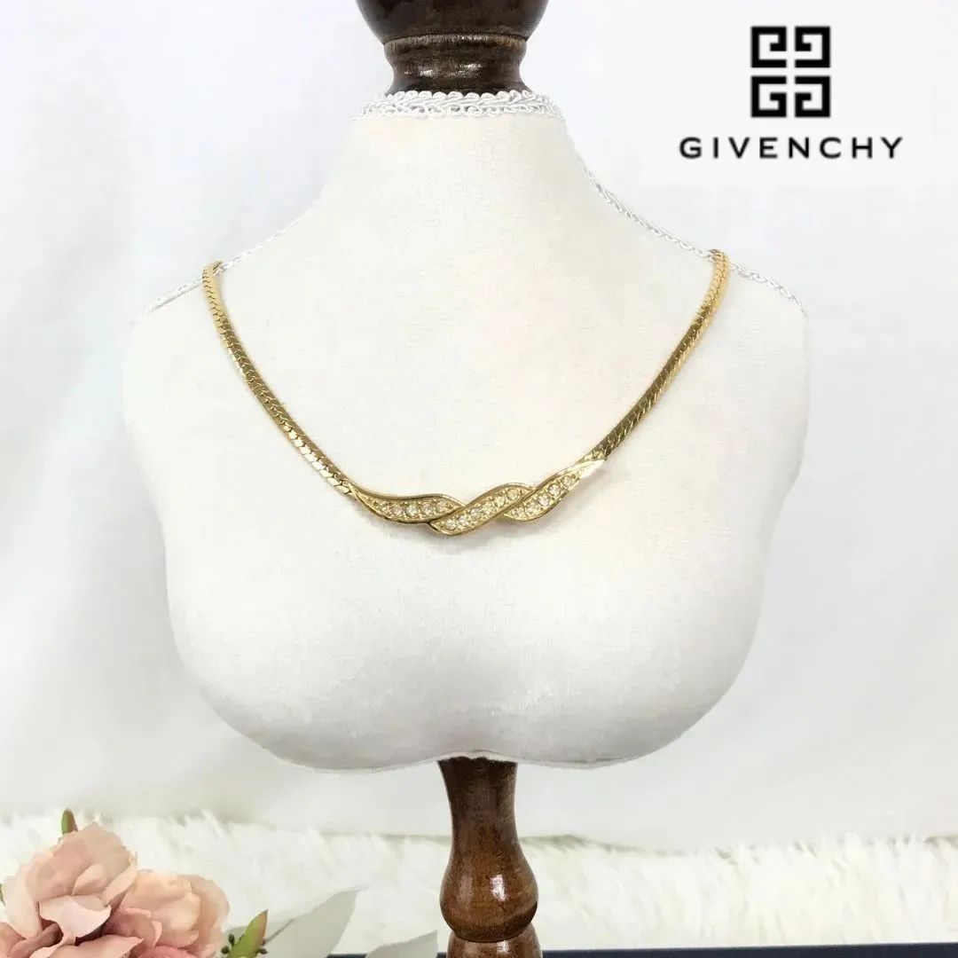 美品　ジバンシー　ゴールド　ラインストーン　ネックレス　喜平　ヴィンテージ 美品 ジバンシー ゴールド ラインストーン ネックレス 喜平