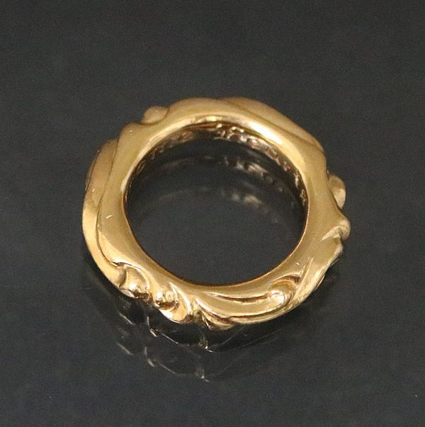 銀座店 クロムハーツ 22K スクロールバンド リング 約11号89427