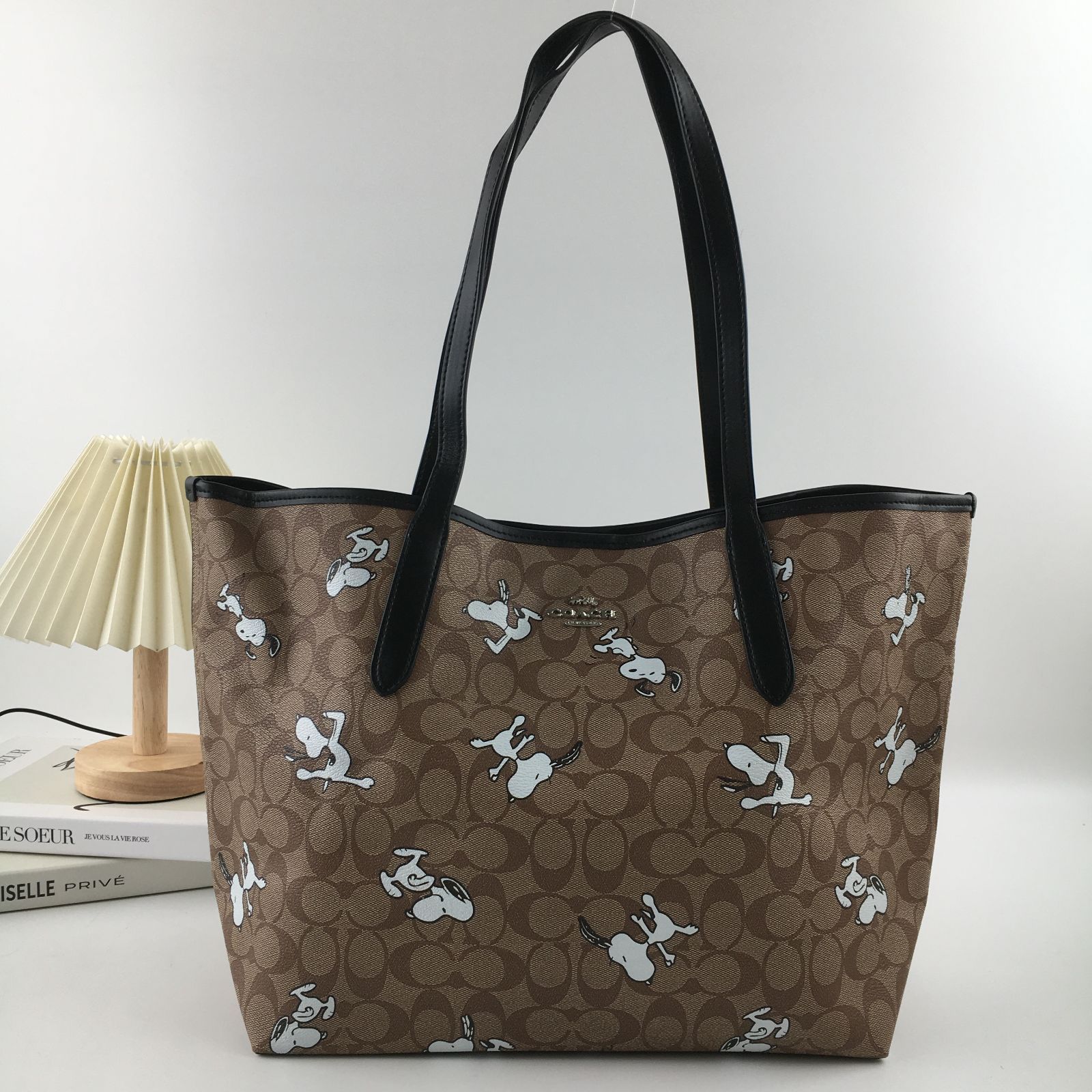 新品 COACH コーチ トートバッグ スヌーピー ブラウン