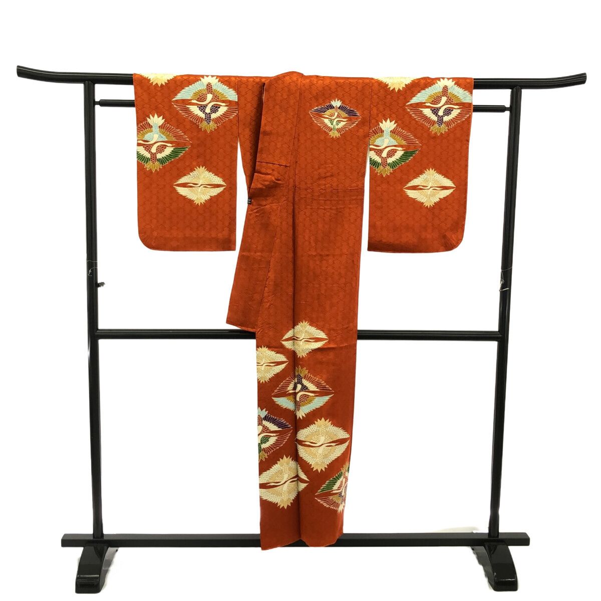 訪問着/美品/京友禅/オレンジ/仕立上がり/適応身長148～155㎝/10864 訪問着/美品/京友禅/オレンジ/仕立上がり/適応身長148～155㎝/10864