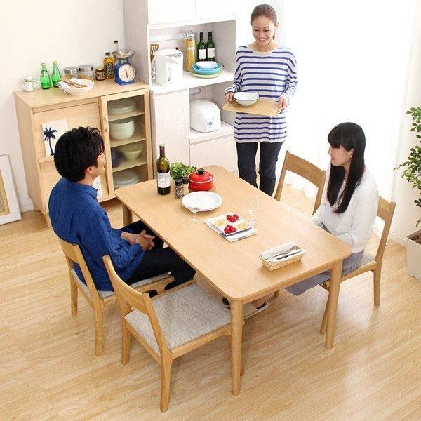 ダイニング5点セット 北欧 ロースタイル テーブル チェアー 低め 椅子 4脚 【szo-sh-01ris-5cn】