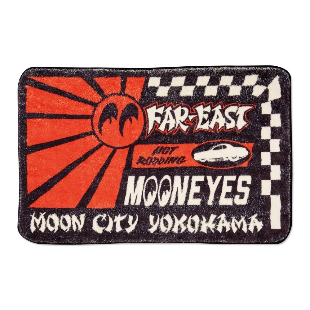 Far East MOON フロアマット /アメリカン雑貨 MOONEYES ムーンアイズ アイボール インテリア ガレージ 車 バイク アメリカ雑貨 オシャレ リビング