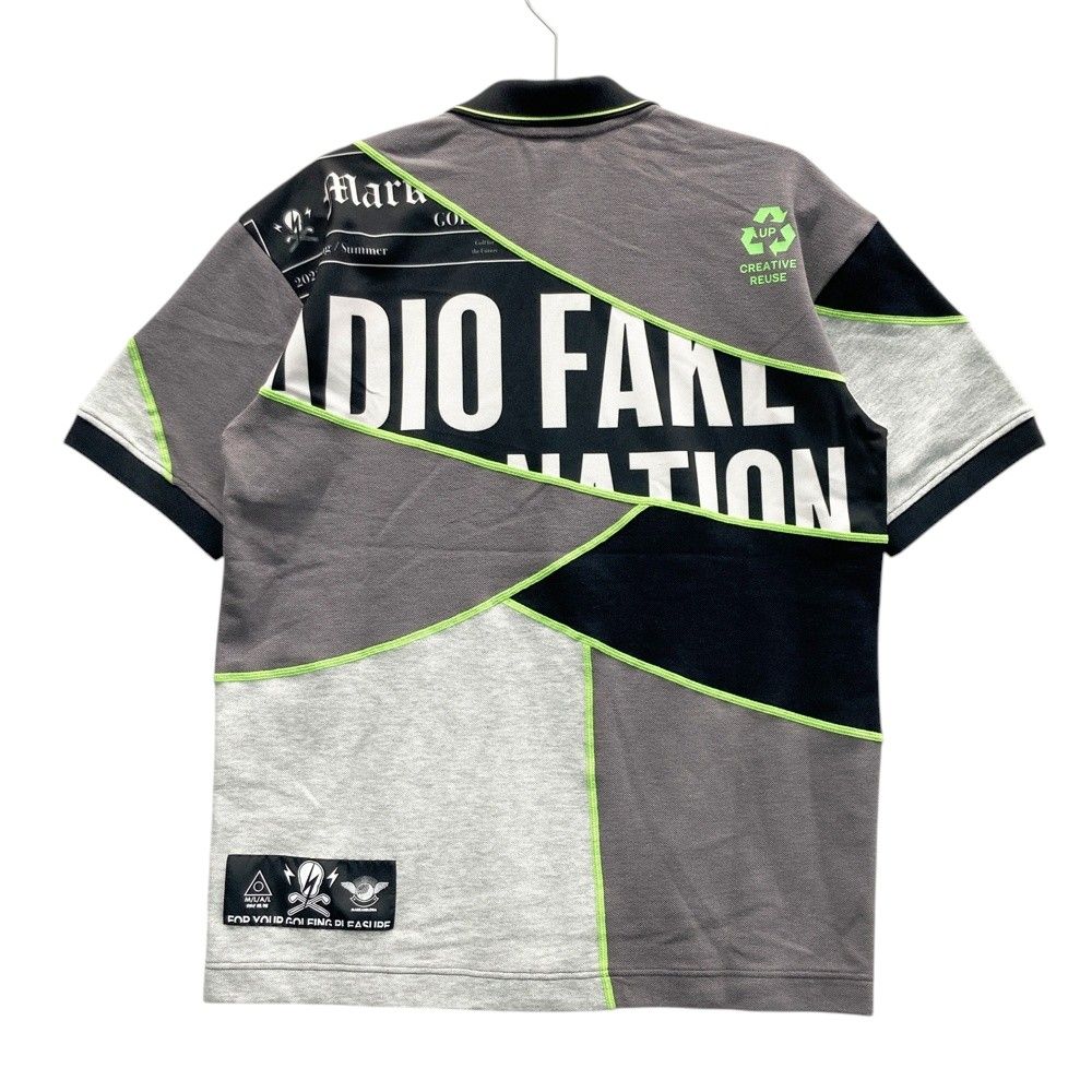 サイズ 44 MARK-LONA マークアンドロナ 半袖ポロシャツ プリント切替 グレー系 240101469267 ゴルフウェア メンズ ストスト