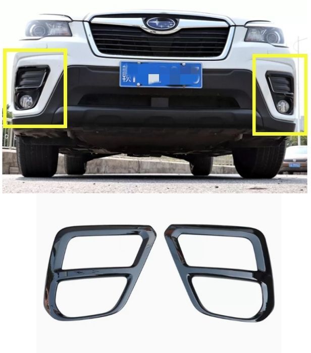 ブラック スバル フォレスター 2019-2021年 外装パーツ フロントフォグランプカバー 2個セット