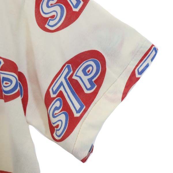 中古】 デッドストック 70s USA製 STP ロゴ 総柄 プリント 半袖