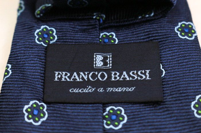 フランコバッシ ブランド ネクタイ 花柄 小紋柄 シルク イタリア製 PO