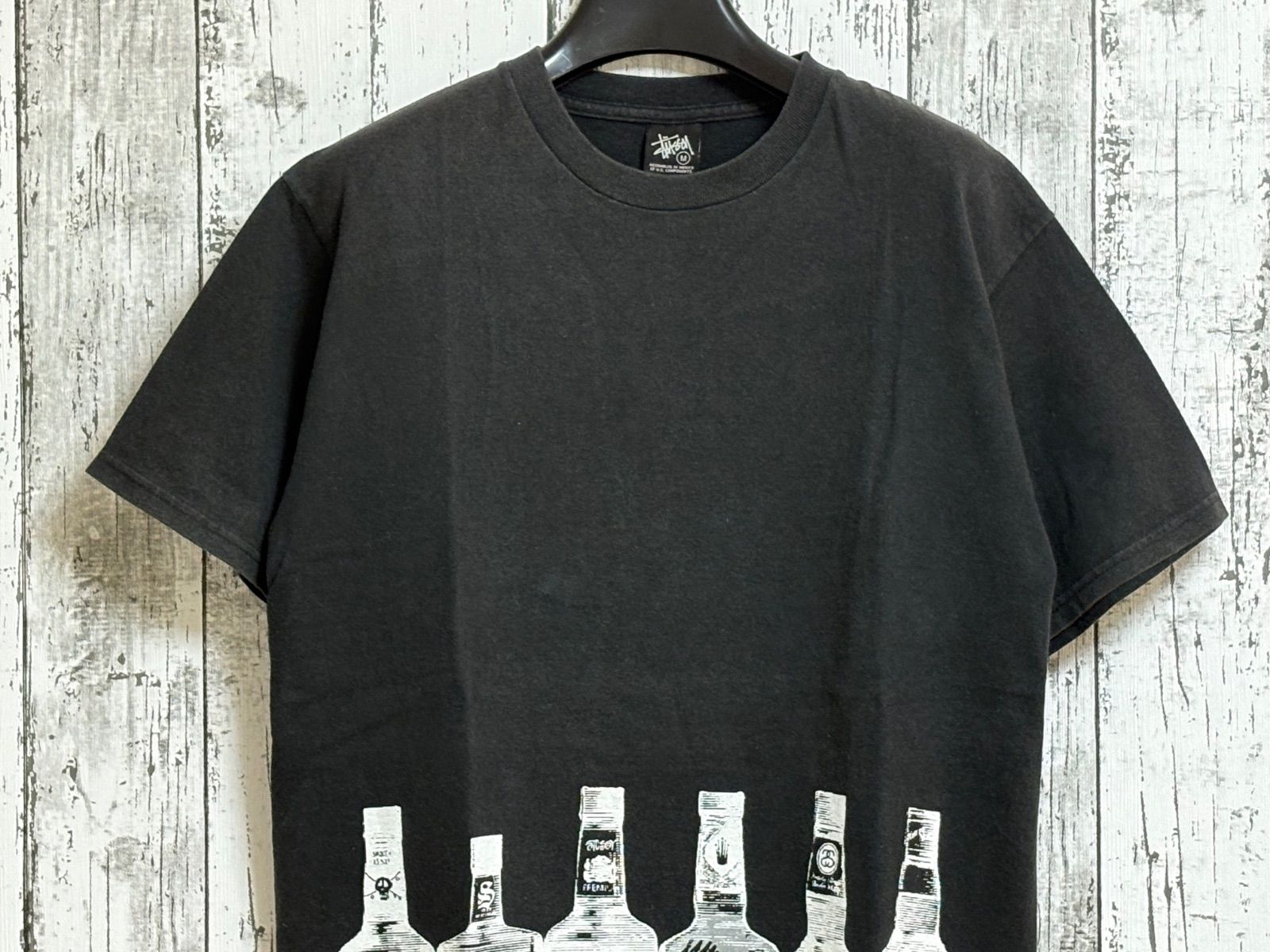 【希少】OLD stussy 半袖シャツ USA製 90s OLD STUSSY Logo Cotton S/S Shirt カーキ XL 紺タグ