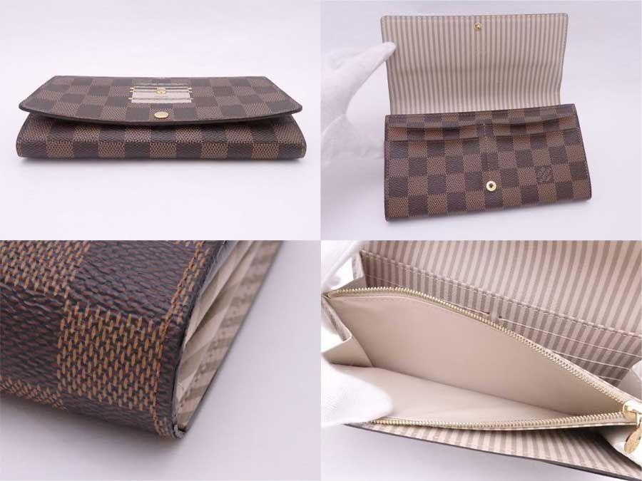 ルイヴィトン LOUIS VUITTON ポルトフォイユ サラ N63179 ダミエ 2つ折り財布 長財布 ダミエキャンバス エベヌ ブラウン