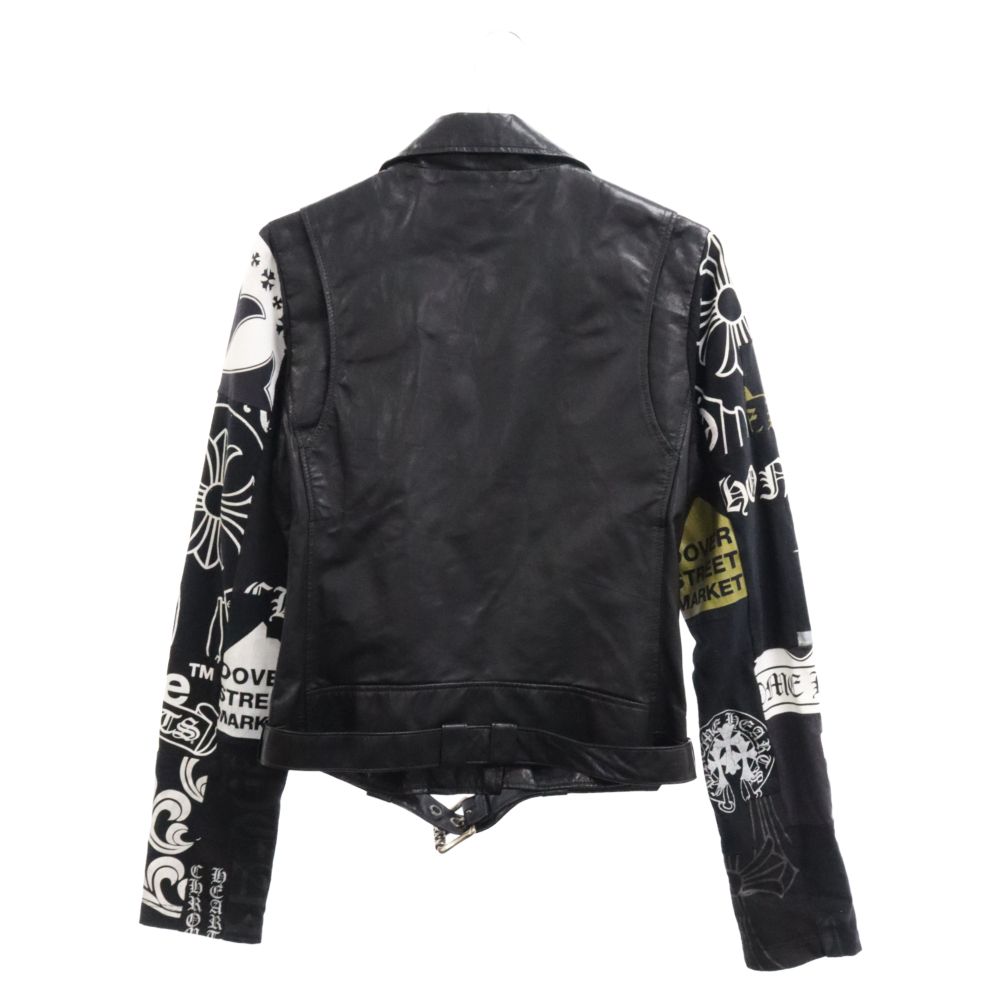 CHROME HEARTS クロムハーツ JACKET MOTO LAURIE LEATHER DSMG限定袖マルチ切替ダブルライダースレザージャケット レディース