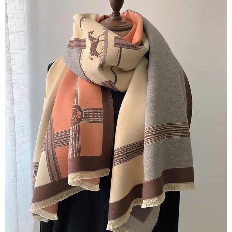 ☆彡[Euyqs] レディース ビンテージ ストール 大判 厚手 マフラー