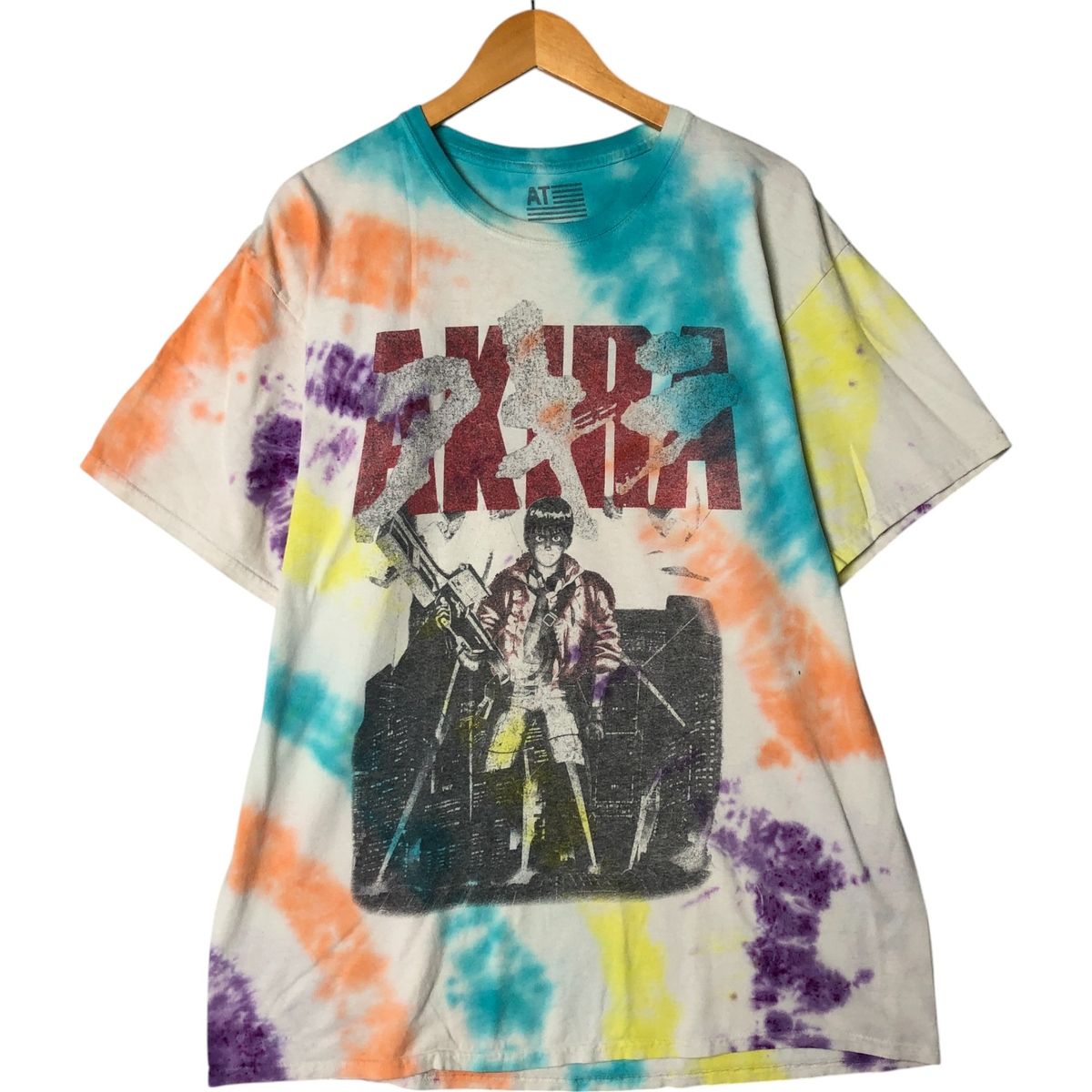 古着 american thrift AKIRA アキラ タイダイ柄 キャラクタープリントTシャツ メンズXL相当|eaa555450