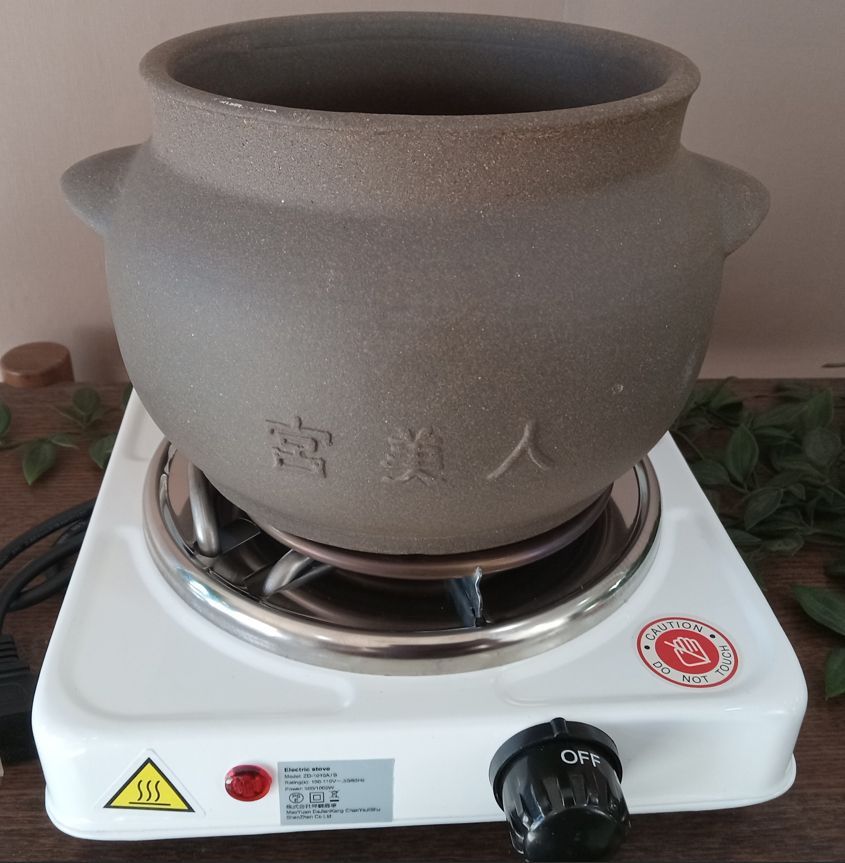 黄土よもぎ蒸し黄土壺とコンロセット