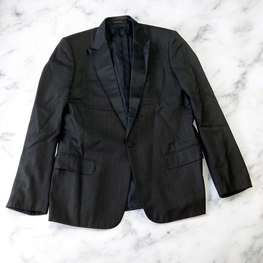 ヴィトン ダミエ テーラードジャケット 54 RM101F シルク 裏地総柄