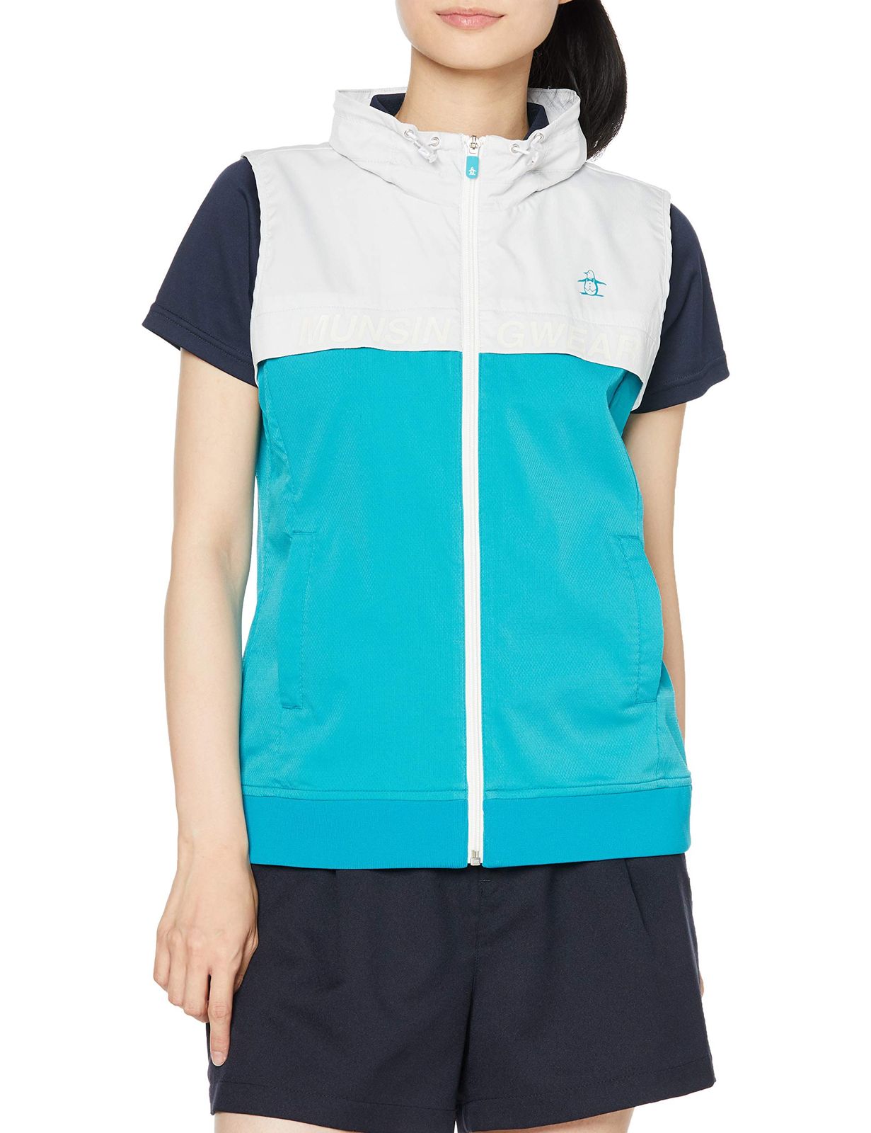 マンシングウェア 20年秋冬モデル ベスト MGWQJK51 レディース EM00 エメラルド 日本 M 日本サイズM相当