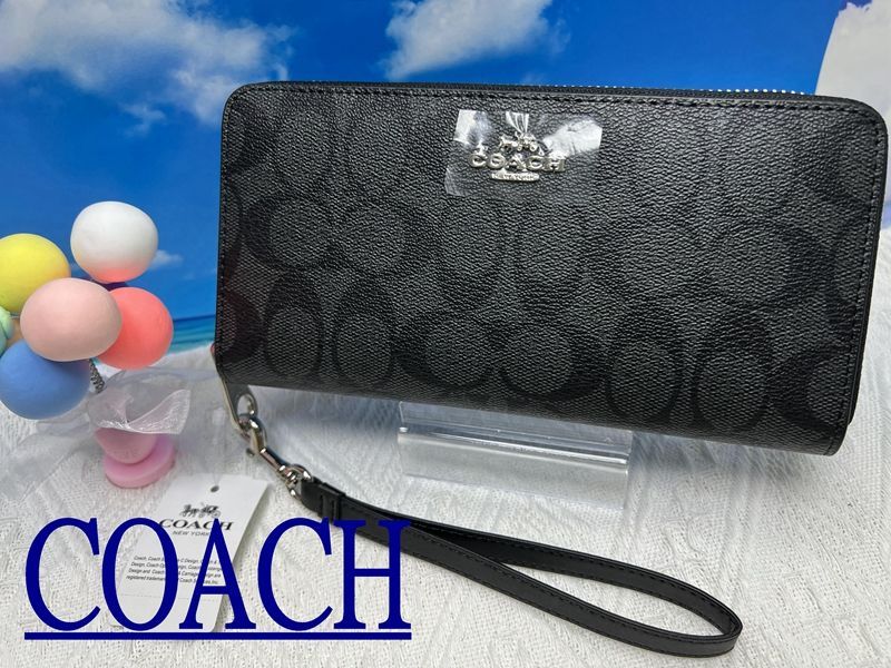 COACH  財布 コーチ 長財布 シグネチャー アコーディオン ジップ 財布 レディース  ストラップ付き プレゼント クリスマス 贈り物 吉日 ギフト  新品未使用 ファッション A077 C4452 14