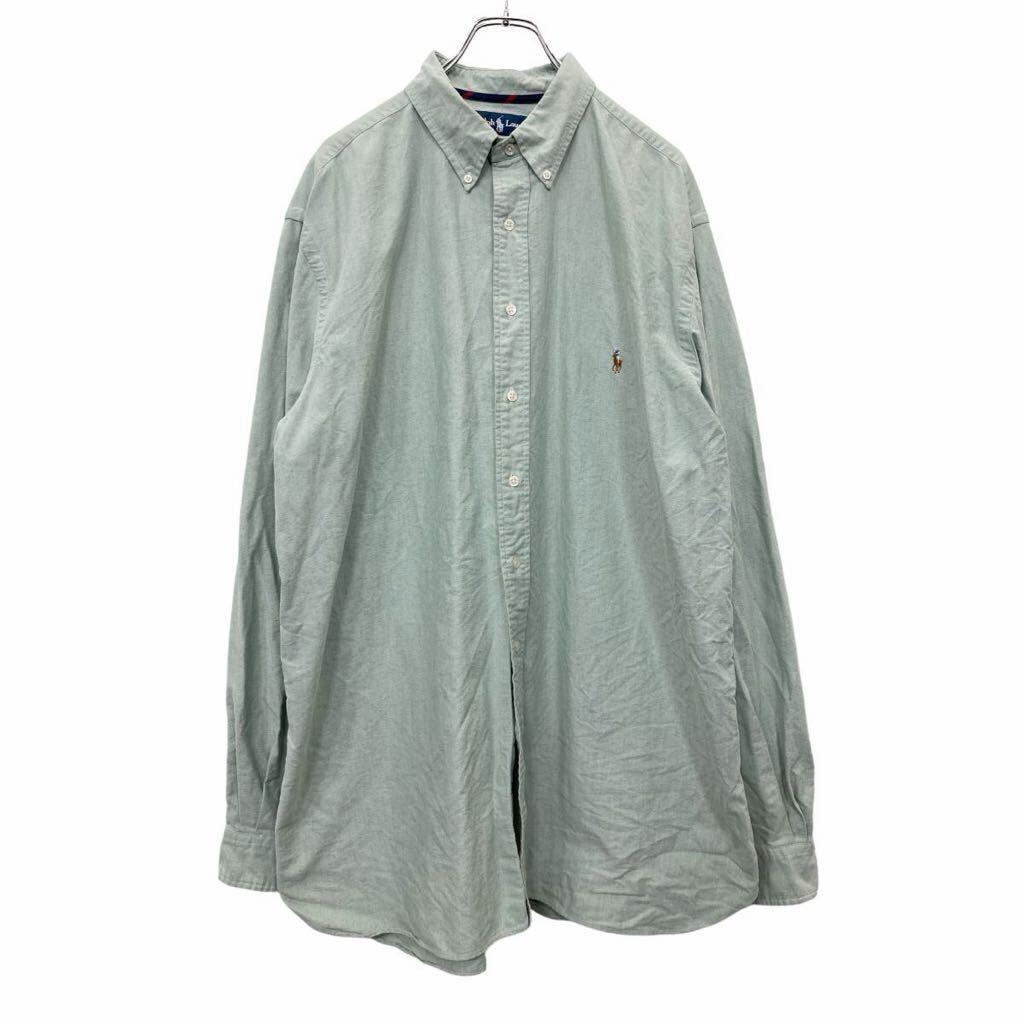 Ralph Lauren 長袖 シャツ XLサイズ ラルフローレン ボタンダウンシャツ カスタムフィット ライトグリーン 古着卸 アメリカ仕入 t2409-3495