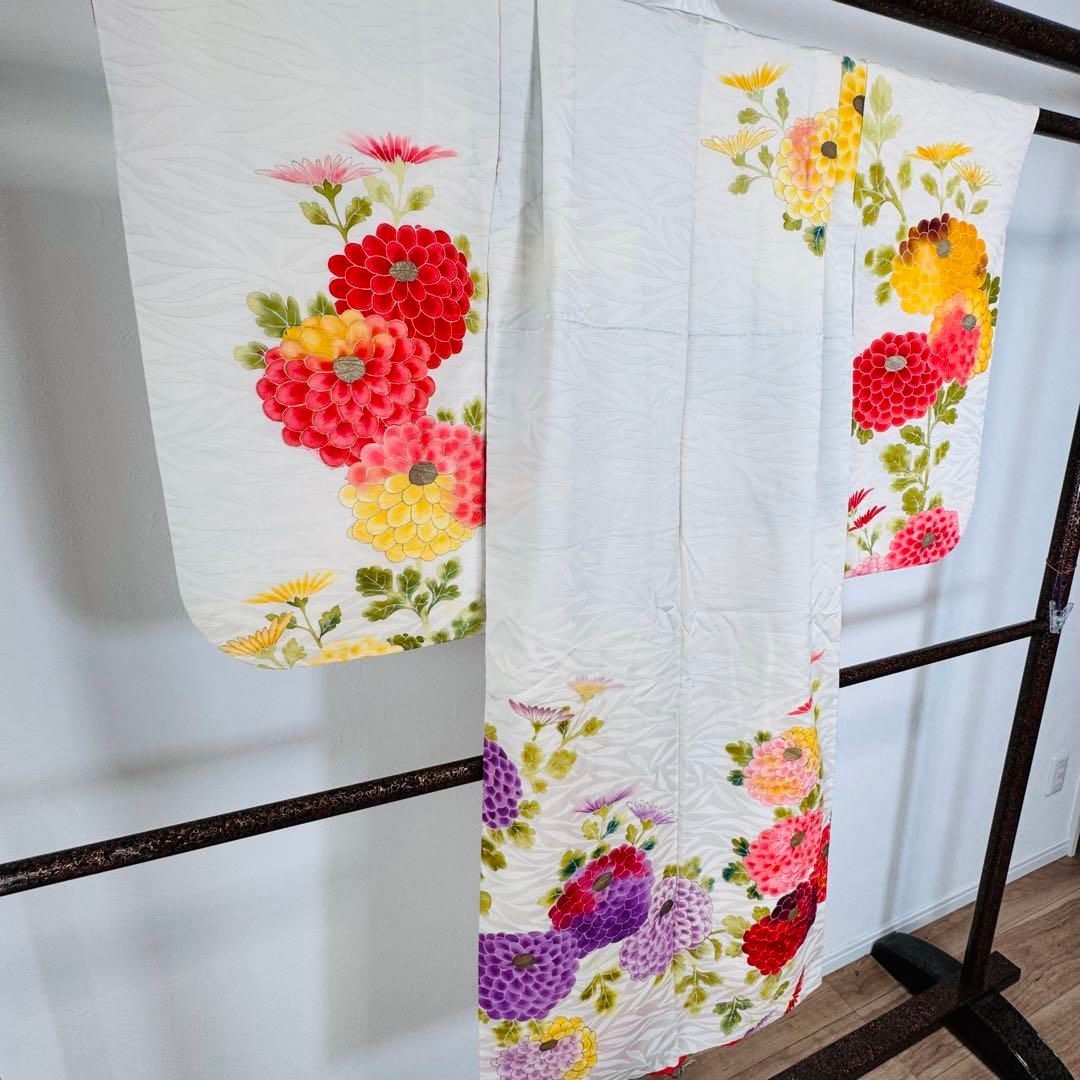 410ag15◎七五三 七歳 女児 着物&袋帯&長襦袢 部分絞り 刺繍◎美品 七五三 四つ身着物 刺繍 長襦袢セット 7歳用 七五三着物 女の子着物