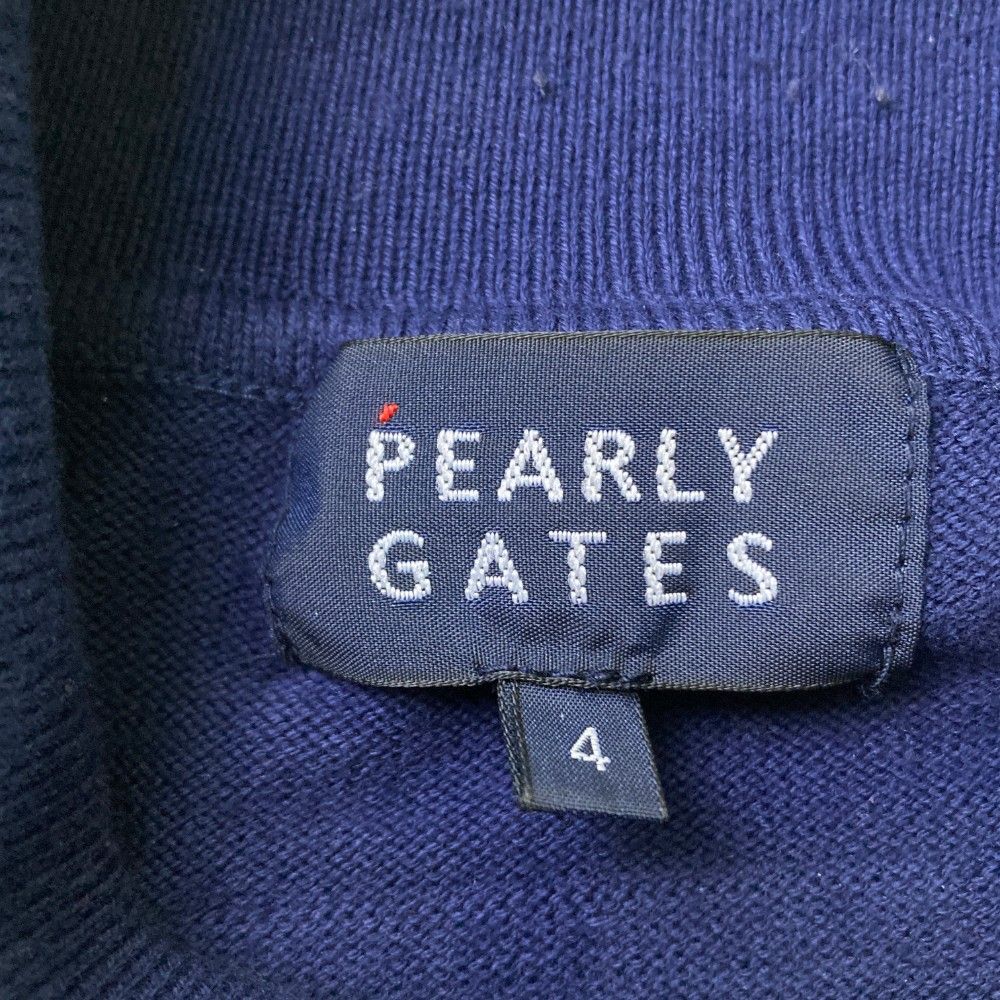 サイズ：4 PEARLY GATES パーリーゲイツ  タートルネック ニット セーター  ネイビー系 [240101417272] ゴルフウェア メンズ ストスト PEARLY GATES(パーリーゲイツ) ニット｜中古ゴルフウェア通販