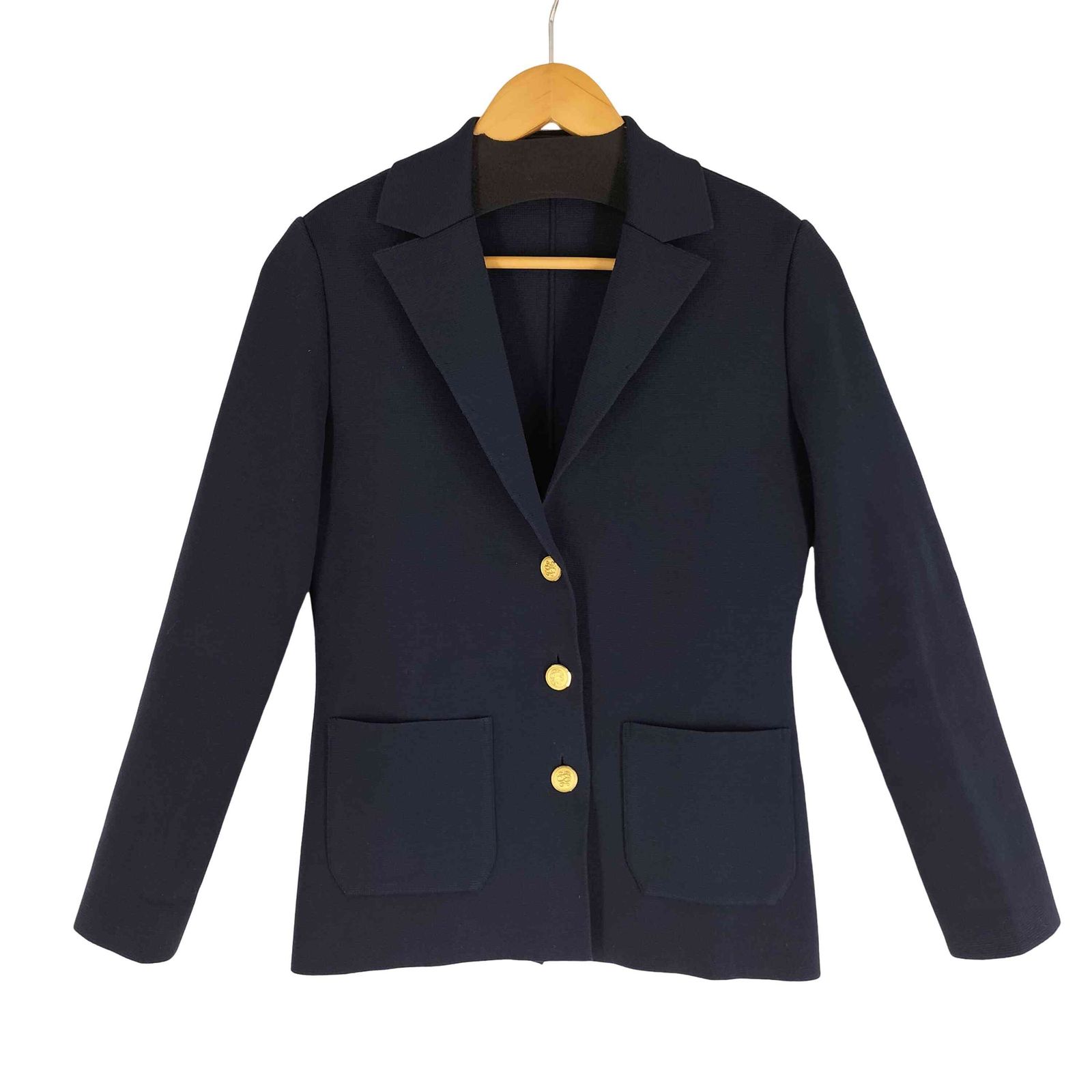 メーカーズシャツカマクラ Makers Shirt 鎌倉 ミラノリブジャケット 紺ブレ 金ボタン レディース JPN：M