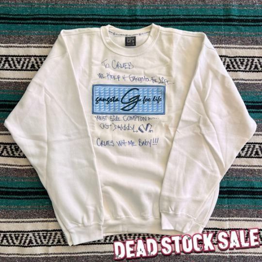 現品限り Daddy V 直筆サイン入り デッドストック レアアイテム GFL gangsta foe life ギャングスタ フォー ライフ スウェット トレーナー ホワイト 3XLサイズ