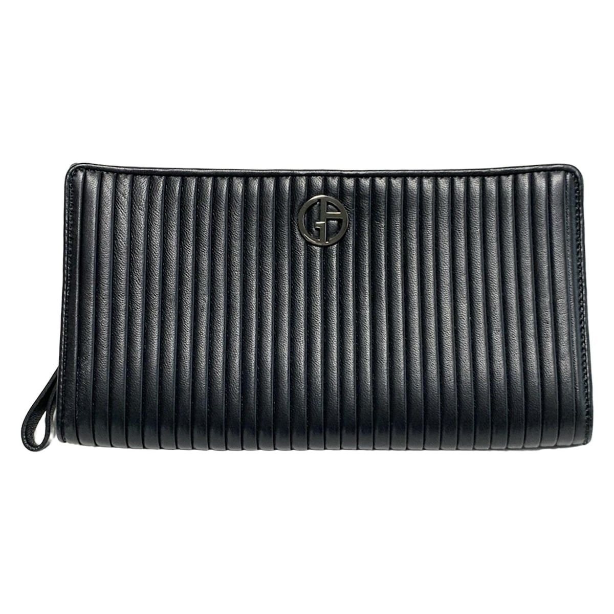 GIORGIOARMANI ジョルジオアルマーニ リストレット - 黒 レザー