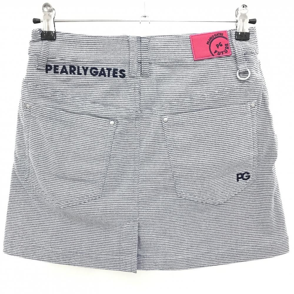 超 パーリーゲイツ スカート ネイビー×白 細ギザギザボーダー 表微起毛 ストレッチ レディース 0 S ゴルフウェア PEARLY GATES