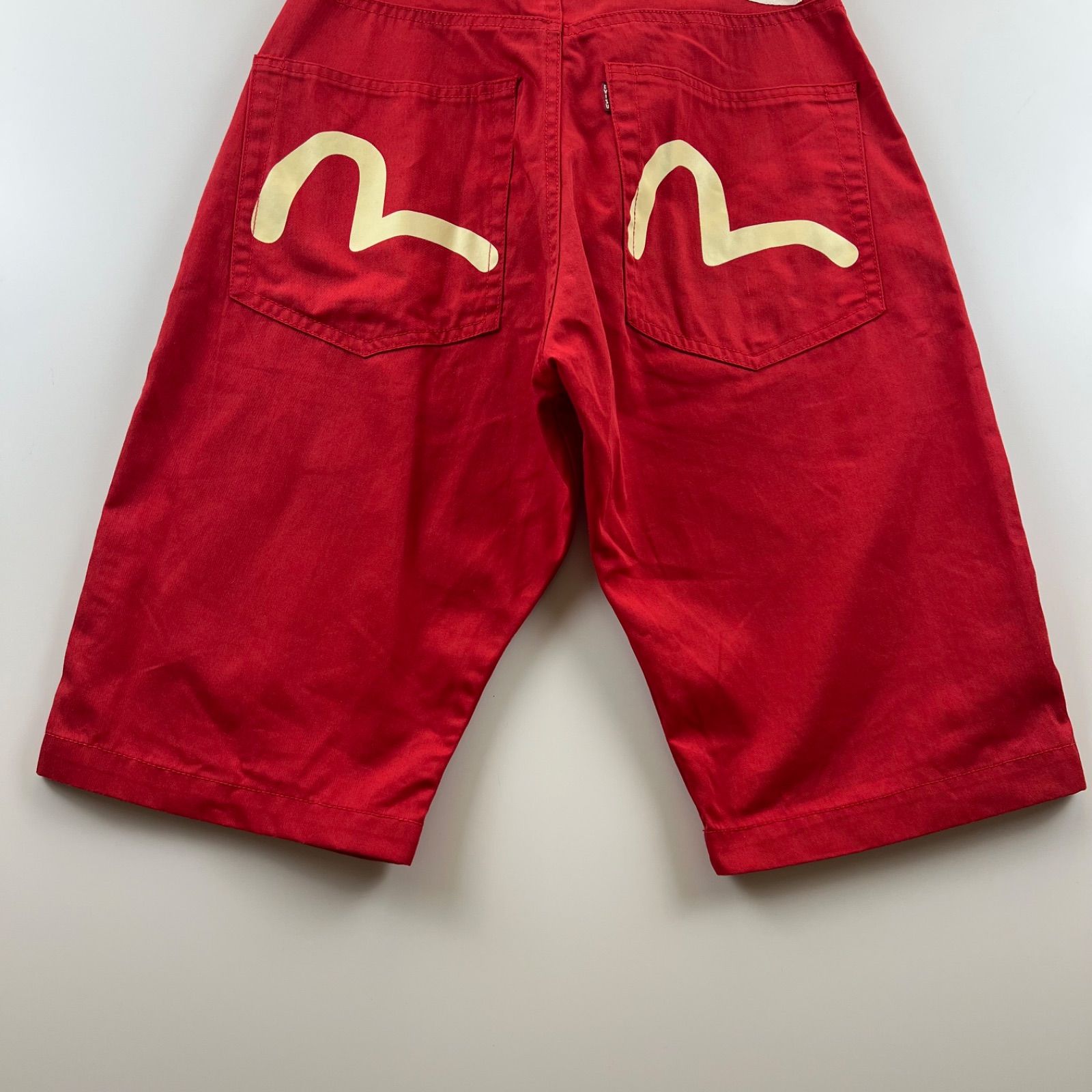 EVISU エヴィス　30 (M) 極美品　オリーブ ショートパンツ カモメ柄 EVISU KAMOME cotton half pants 30 2001 エビス エヴィス