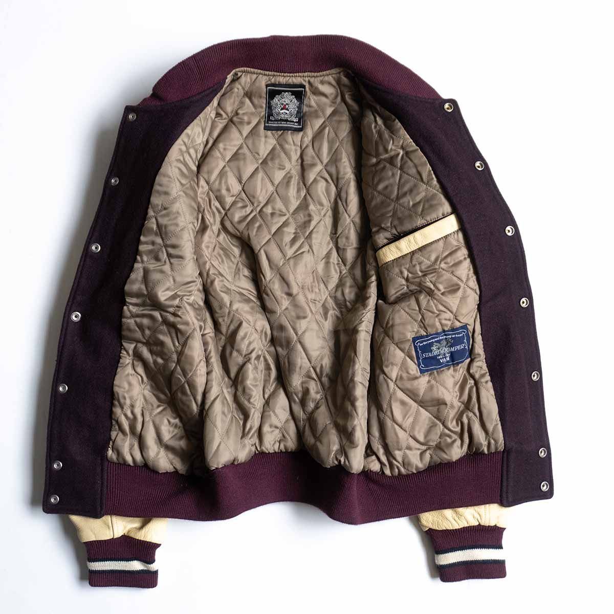 美品】 VAN JAC 【袖レザー スタジャン】L ヴァン ワッペン スタジアム  