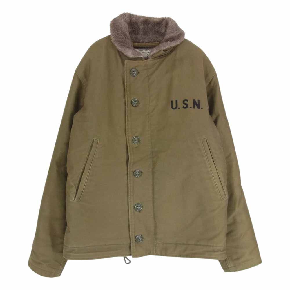 The REAL McCOY'S ザリアルマッコイズ ミリタリー　CONTRACT N5SX 1489 N-1 デッキ ジャケット カーキ系 34【中古】 The REAL McCOY'S ザリアルマッコイズ ミリタリー CONTRACT N5SX 1489