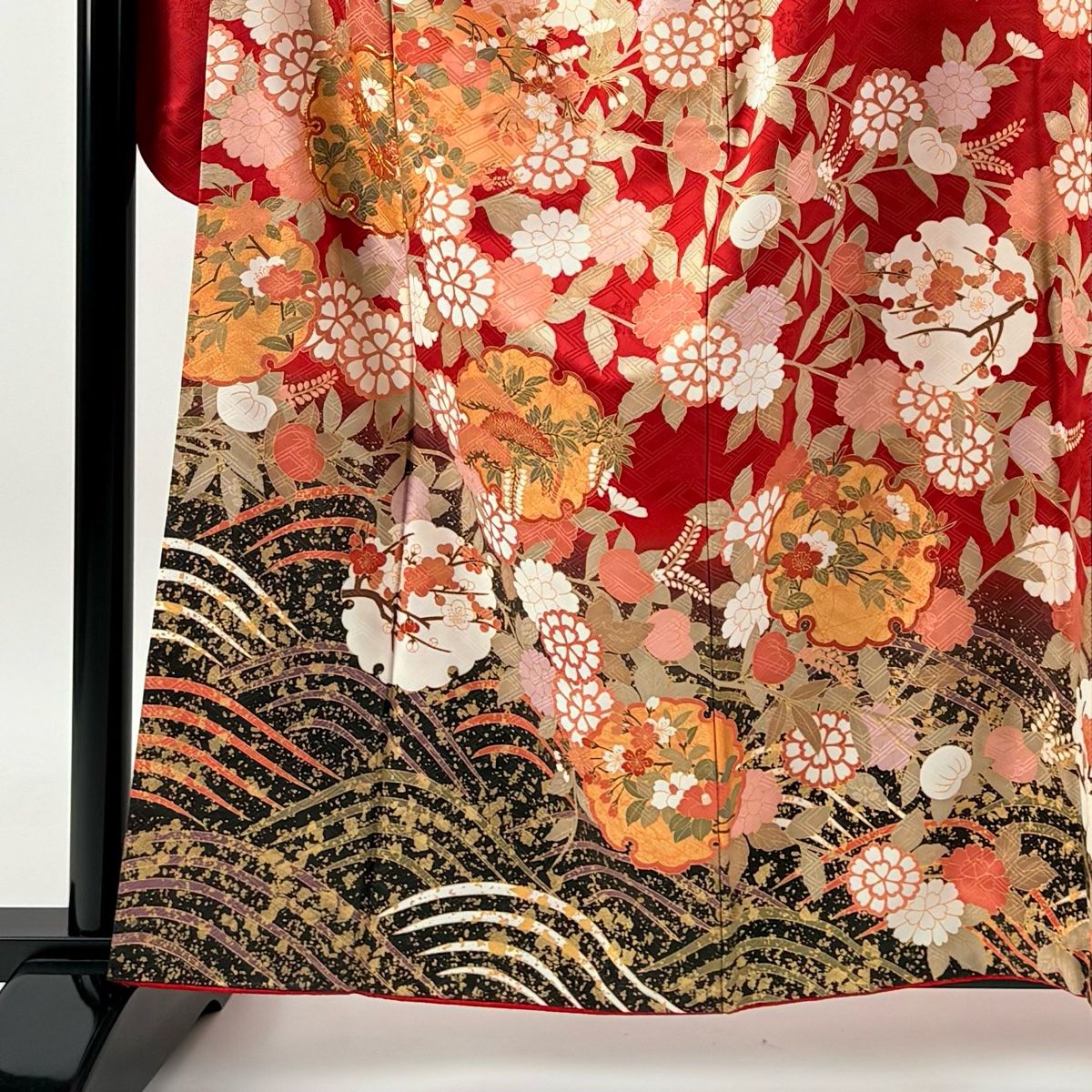 振袖 身丈157.5cm 裄丈66cm M 袷 吾妻徳穂 落款あり 短冊 梅