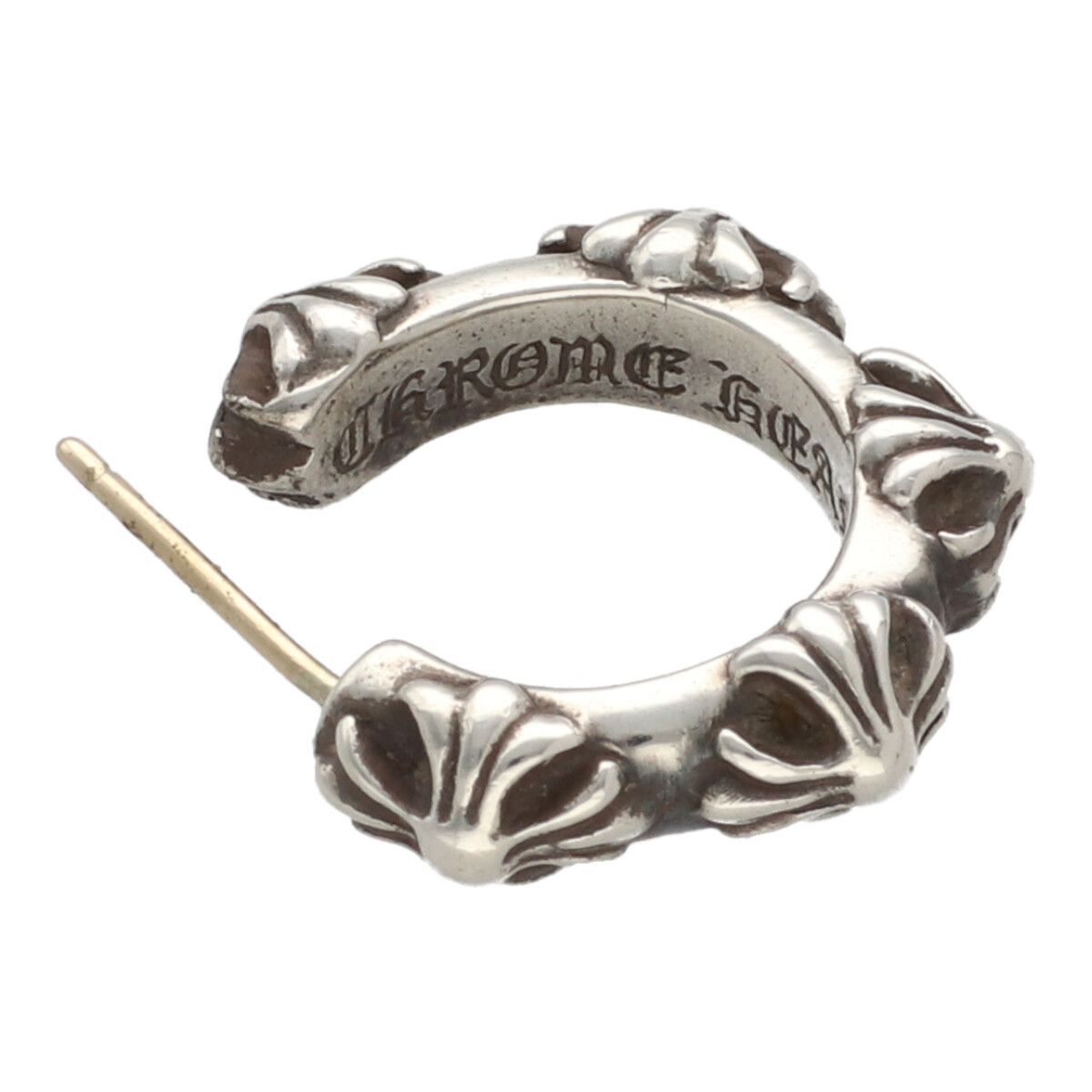 中古】 CHROME HEARTS クロムハーツ クロスバンド フープピアス SV925  