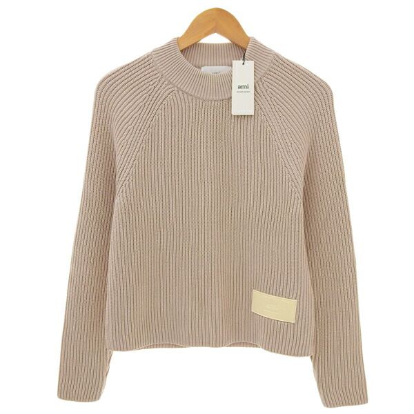 ami - アミパリス Ami Paris AMIラベル セーター レディース Sサイズ ヌードピンク【BR13584】 アミパリス Ami Paris AMIラベル セーター レディース Sサイズ