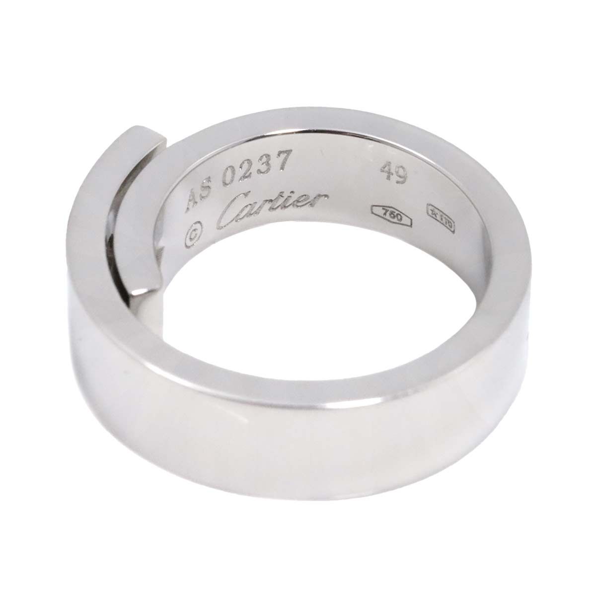 カルティエ Cartier アニバーサリー #49 リング ダイヤ 1P K18 WG ホワイトゴールド 750 指輪 Diamond Ring 90242154