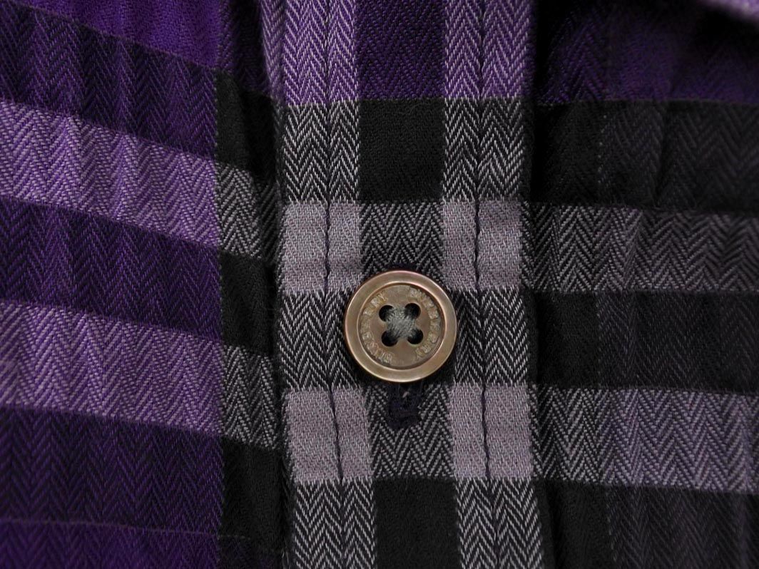 BURBERRY バーバリー チェック シャツ sizeL/紫 □◇ メンズ