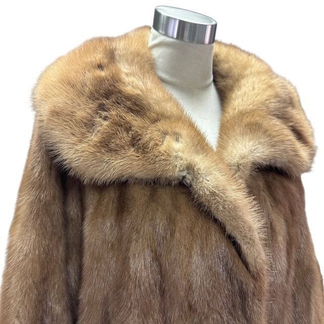 パステルミンク MINK 毛皮 ロング コート リアルファー ライト