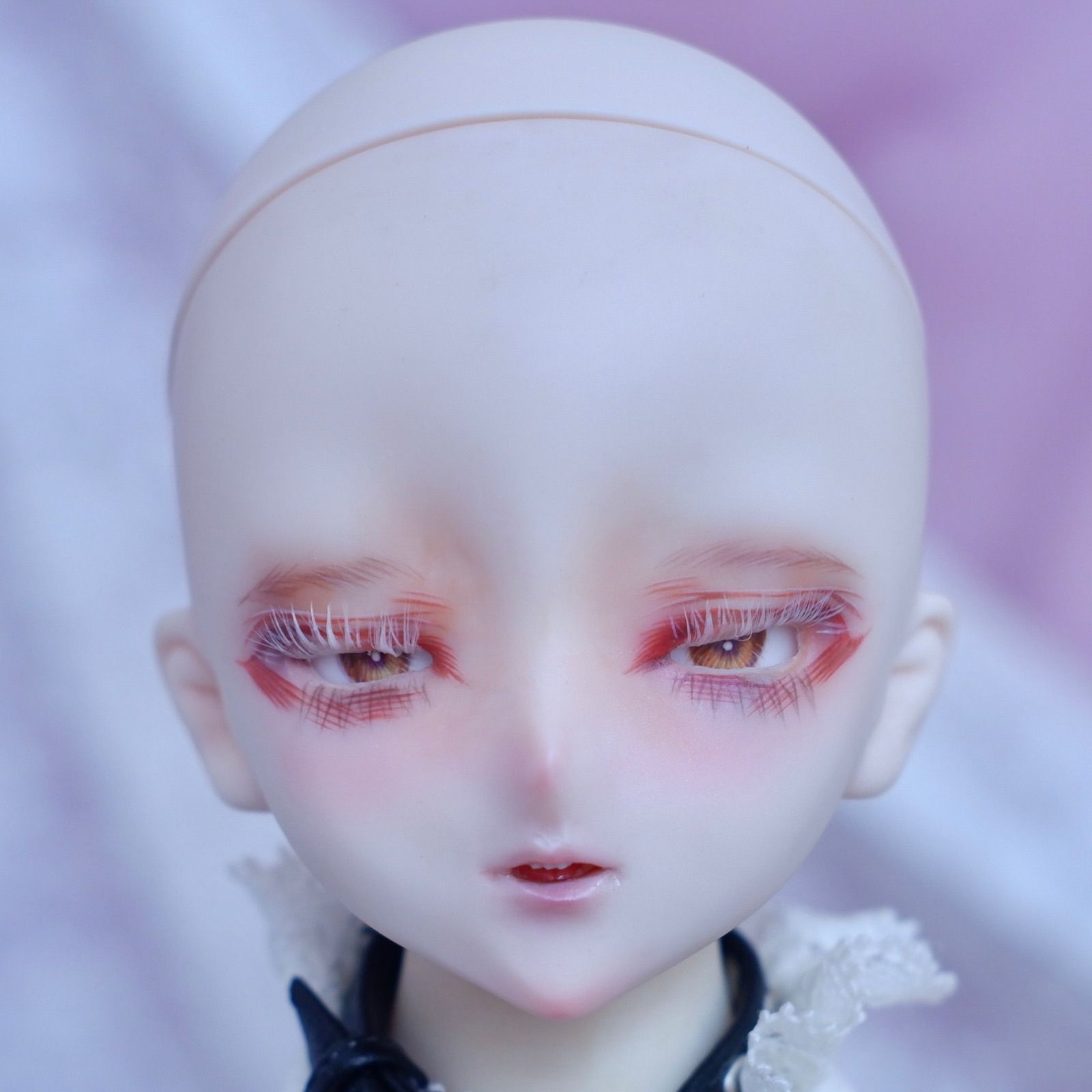 DDH-09 セミホワイト肌 カスタムヘッド＋手描きアイ＋ウィッグ ソフビ 
