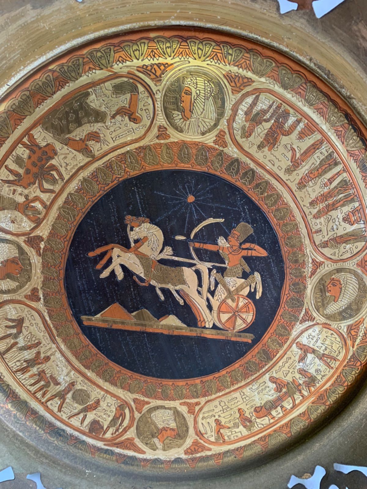 エジプト 金属皿 大皿 飾り皿 アンティーク風 壁飾り インテリア