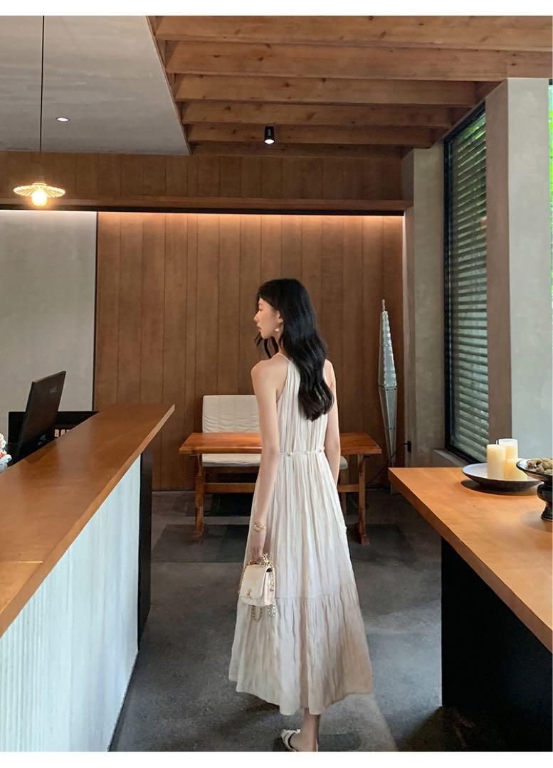 フレンチホルターネック♪Aラインロングワンピース