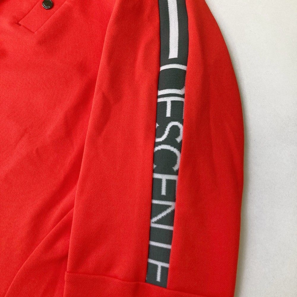 サイズ：L DESCENTE GOLF デサントゴルフ  長袖ポロシャツ  レッド系 [240101444214] ゴルフウェア メンズ ストスト サイズ：L DESCENTE GOLF デサントゴルフ 長袖ポロシャツ レッド