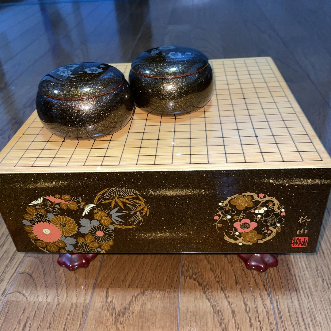 漆芸碁盤 ミニサイズ 柳山作 ミニ碁盤ミニ碁石セット 漆芸碁盤 ミニ