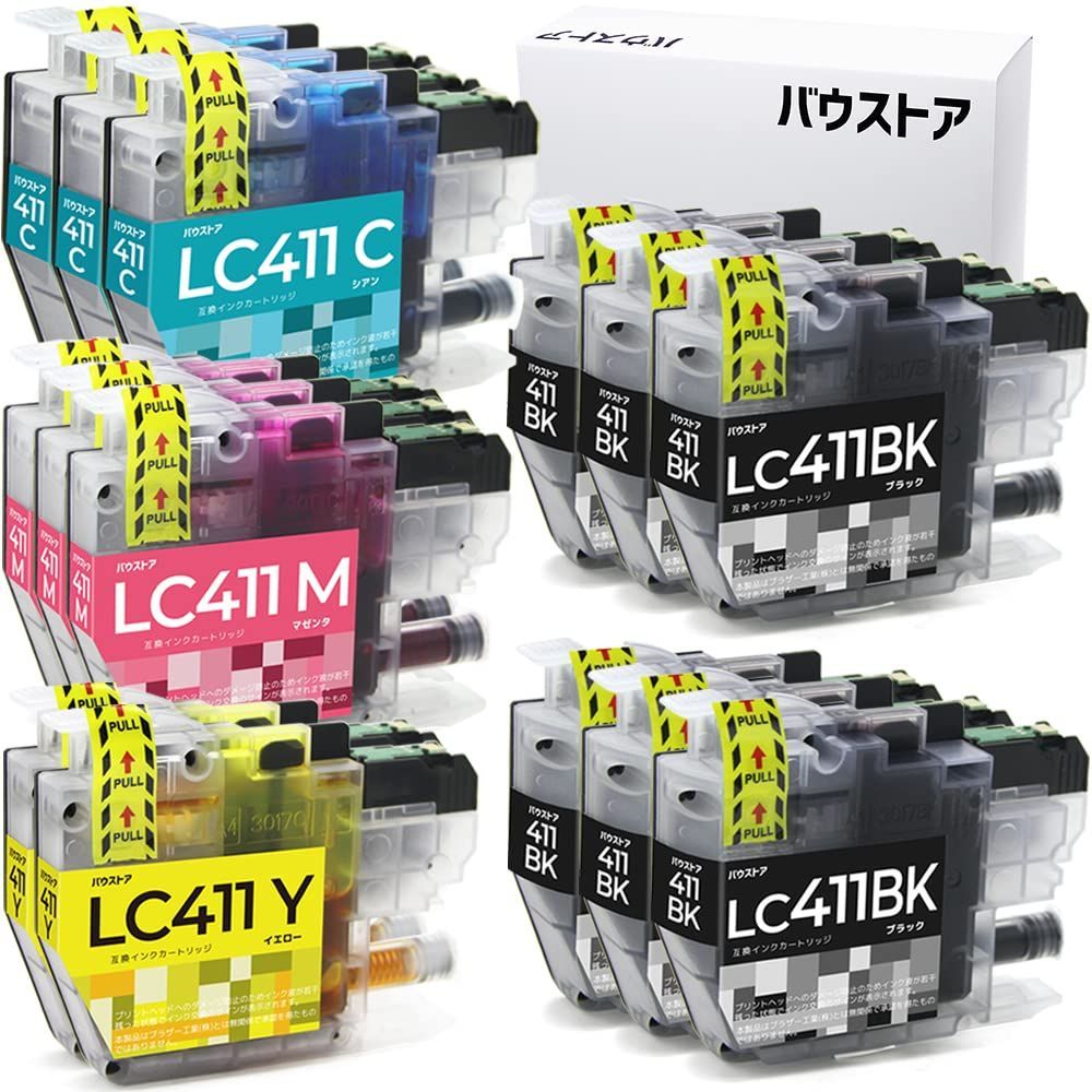 バウストア Brother LC411-4PK 互換インクカートリッジ 15個 バウストア Brother LC411-4PK 互換インクカートリッジ 15個