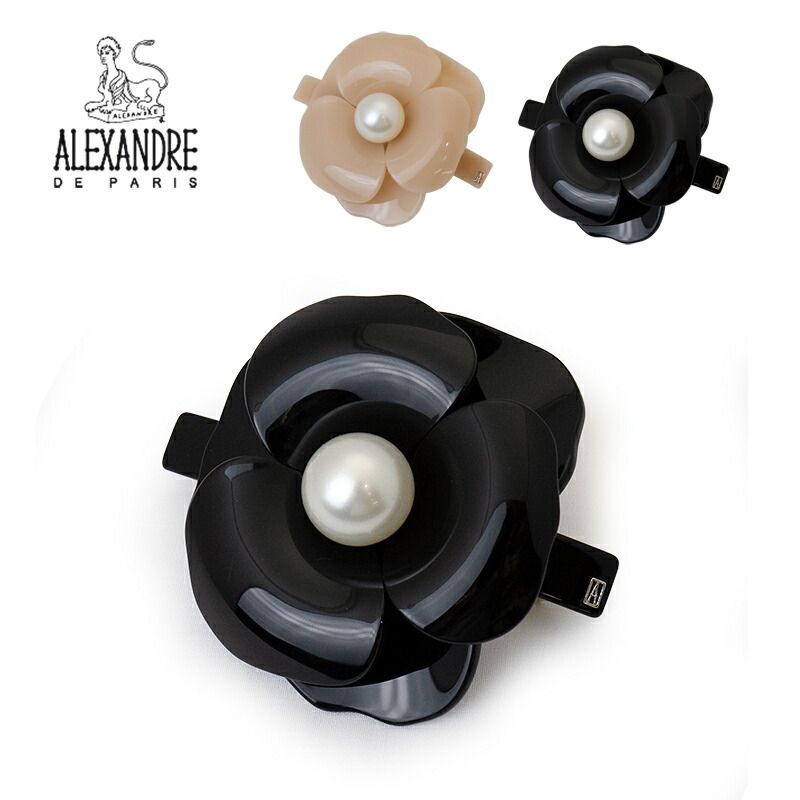 aa8-17448-03 ALEXANDRE DE PARIS アレクサンドル ドゥ パリ 8cmカメリアバレッタ