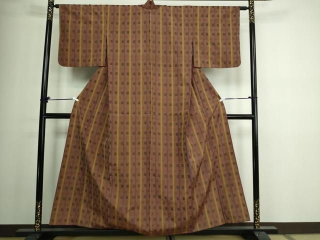 平和屋着物○上質な紬 ねじ梅 黒地 正絹 逸品 AABA4650ck