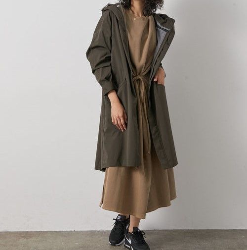 DESCENTE x NERGY デサント ナージー 21AW 別注 Shell Coat シェルコート DX-C1125NR Free カーキ  マウンテンパーカー アウター g15018