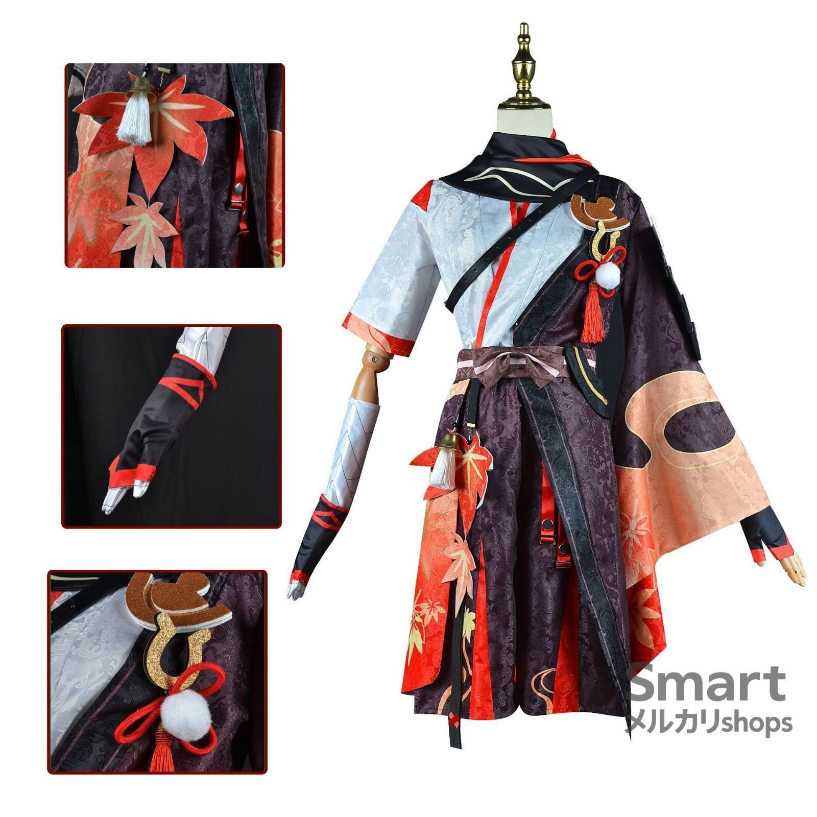 コスプレ 衣装 楓原万葉 原神 稲妻風 アニメ ゲーム キャラクター 仮装 フルセット衣装 M250911-10