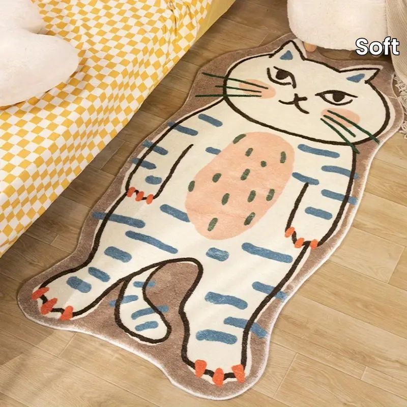 新品 クリエイティブかわいい猫の漫画パターンエリアラグ 1 個 |屋内スーパーソフトリビングルームカーペットマット|寝室の装飾のためのモダンな装飾フロアマット kkkpxy